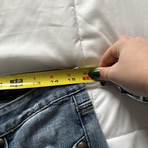 Rerock For Express Jeans Womens 8S Blue Denim Cotton Low Rise Boot Cut VTG Y2K - Picture 7 of 15